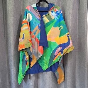 Galleria Rain Cape / Coat w/ traveling bag, reversible